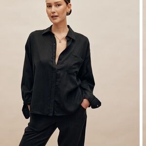 DJERF Avenue On The Go Shirt Ash Satin Shirt